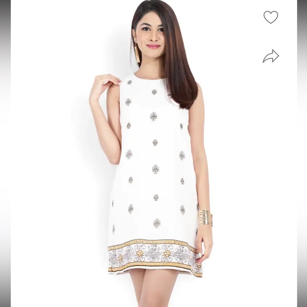 Forever 21 Off White Sleeveless A-Line Sundress